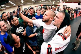 ORLANDO, FL - FEBRUARY 21: Mike Perry interacts with fans at UFC GYM Orlando on February 21, 2018 in Orlando, Florida. (Photo by Jeff Bottari/Zuffa LLC/Zuffa LLC via Getty Images)