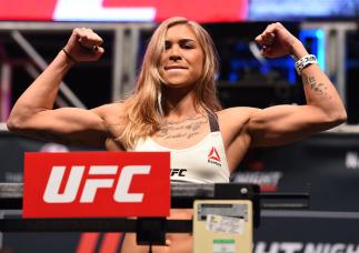 LAS VEGAS, NV - DECEMBER 09: Kailin Curran weighs in during the UFC Fight Night weigh-in inside MGM Grand Garden Arena on December 9, 2015 in Las Vegas, Nevada. (Photo by Josh Hedges/Zuffa LLC/Zuffa LLC via Getty Images)
