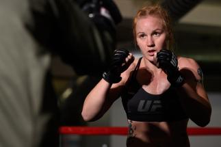 CHICAGO, IL - JULY 21: Valentina Shevchenko of Kyrgyzstan holds an open workout session for media at the UFC Gym on July 21, 2016 in Chicago, Illinois. (Photo by Josh Hedges/Zuffa LLC/Zuffa LLC via Getty Images)