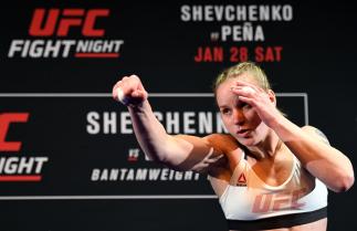 DENVER, CO - JANUARY 26: Valentina Shevchenko of Kyrgyzstan holds an open workout for fans and media at the EXDO Event Center on January 26, 2017 in Denver, Colorado. (Photo by Josh Hedges/Zuffa LLC/Zuffa LLC via Getty Images)