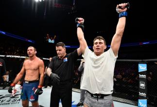GDANSK, POLAND - OCTOBER 21: Darren Till of England celebrates after his TKO victory over Donald Cerrone in their welterweight bout during the UFC Fight Night event inside Ergo Arena on October 21, 2017 in Gdansk, Poland. (Photo by Jeff Bottari/Zuffa LLC