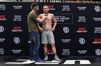 GLENDALE, AZ - APRIL 11: Justin Gaethje holds an open workout for fans and media at Gila River Arena on April 11, 2018 in Glendale, Arizona. (Photo by Jennifer Stewart/Zuffa LLC)