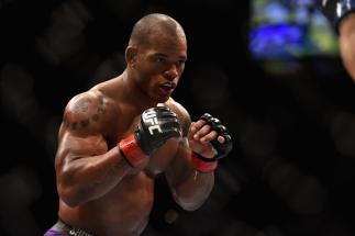 LAS VEGAS, NV - JANUARY 03:  Hector Lombard squares off with Josh Burkman in their welterweight bout during the UFC 182 event on at the MGM Grand Garden Arena January 3, 2015 in Las Vegas, Nevada.  (Photo by Jeff Bottari/Zuffa LLC/Zuffa LLC via Getty Imag