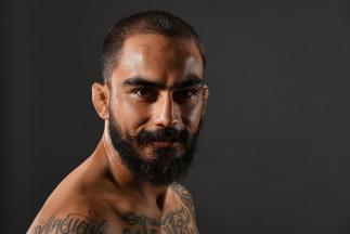HIDALGO, TX - SEPTEMBER 17: Jose Quinonez of Mexico poses for a post fight portrait backstage during the UFC Fight Night event at State Farm Arena on September 17, 2016 in Hidalgo, Texas. (Photo by Mike Roach/Zuffa LLC/Zuffa LLC via Getty Images)