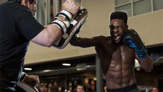 LAS VEGAS, NEVADA - MAY 27: Aljamain Sterling holds an open workout for the fans and media at the Las Vegas Harley-Davidson on May 27, 2016 in Las Vegas Nevada. (Photo by Brandon Magnus/Zuffa LLC/Zuffa LLC via Getty Images)