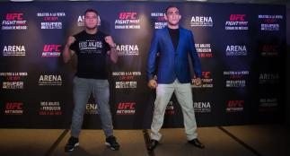 Rafael Dos Anjos and Tony Ferguson at the UFC Mexico ticket on sale media day