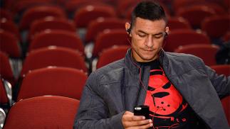 NEWARK, NJ - APRIL 17: Cub Swanson sits backstage before the UFC Fight Night weigh-in event at the Prudential Center on April 17, 2015 in Newark, New Jersey. (Photo by Mike Roach/Zuffa LLC/Zuffa LLC via Getty Images)