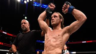 TAMPA, FL - APRIL 16: Michael Graves celebrates his submission victory over Randy Brown in their welterweight bout during the UFC Fight Night event at Amalie Arena on April 16, 2016 in Tampa, Florida. (Photo by Jeff Bottari/Zuffa LLC/Zuffa LLC via Getty