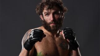 TAMPA, FL - APRIL 16: Michael Chiesa poses for a portrait backstage during the UFC Fight Night event at Amalie Arena on April 16, 2016 in Tampa, Florida. (Photo by Mike Roach/Zuffa LLC/Zuffa LLC via Getty Images)