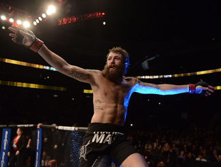 ANAHEIM, CA - FEBRUARY 23: Michael Chiesa reacts to his victory over Anton Kuivanen in their lightweight bout during UFC 157 at Honda Center on February 23, 2013 in Anaheim, California. (Photo by Donald Miralle/Zuffa LLC/Zuffa LLC via Getty Images) ***
