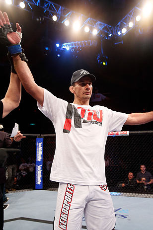 RIO DE JANEIRO, BRAZIL - AUGUST 03: Anthony Perosh reacts after knocking out Vinny Magalhaes in their light heavyweight bout during UFC 163 at HSBC Arena on August 3, 2013 in Rio de Janeiro, Brazil. (Photo by Josh Hedges/Zuffa LLC/Zuffa LLC via Getty Ima