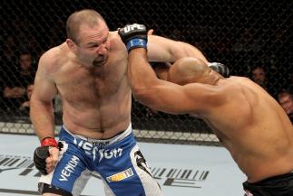 Vladimir Matyushenko (L) of Belarus fights with Alexandre Ferreira of Brazil during their UFC Light-Heavyweight bout at the Konig Pilsner Arena on November 13, 2010 in Oberhausen, Germany. (Photo by Josh Hedges/Zuffa LLC/Zuffa LLC)