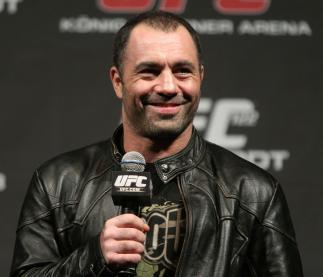 UFC commentator Joe Rogan answers questions from the fans before the UFC 122 weigh-in at the Kšnig Pilsener Arena on November 12, 2010 in Oberhausen, Germany. (Photo by Josh Hedges/Zuffa LLC/Zuffa LLC via Getty Images)