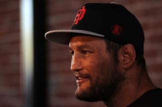 SAN JOSE, CA - NOVEMBER 16: Dan Henderson answers questions from the media during the UFC 139 open workouts at the Heroes Martial Arts Gym on November 16, 2011 in San Jose, California. (Photo by Josh Hedges/Zuffa LLC/Zuffa LLC via Getty Images)