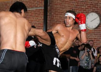 SAN JOSE, CA - NOVEMBER 16: Urijah Faber works out for the fans and media during the UFC 139 open workouts at the Heroes Martial Arts Gym on November 16, 2011 in San Jose, California. (Photo by Josh Hedges/Zuffa LLC/Zuffa LLC via Getty Images)