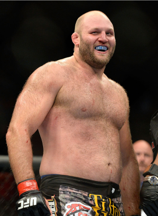 MILWAUKEE, WI - AUGUST 31: Ben Rothwell celebrates after defeating Brandon Vera in their UFC heavyweight bout at BMO Harris Bradley Center on August 31, 2013 in Milwaukee, Wisconsin. (Photo by Jeff Bottari/Zuffa LLC/Zuffa LLC via Getty Images) *** Local