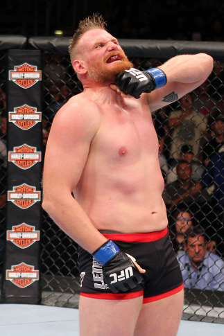 MILWAUKEE, WI - AUGUST 31: Josh Barnett celebrates after defeating Frank Mir in their UFC heavyweight bout at BMO Harris Bradley Center on August 31, 2013 in Milwaukee, Wisconsin. (Photo by Ed Mulholland/Zuffa LLC/Zuffa LLC via Getty Images) *** Local Ca