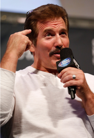 LAS VEGAS, NV - NOVEMBER 15: UFC legend Dan Severn interacts with fans during a Q&A session before the UFC 167 weigh-in inside the MGM Grand Garden Arena on November 15, 2013 in Las Vegas, Nevada. (Photo by Josh Hedges/Zuffa LLC/Zuffa LLC via Getty Image