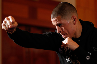 SEATTLE, WA - DECEMBER 05: Nate Diaz works out for fans and media during the UFC on FOX open workouts on December 5, 2012 at the Grand Hyatt Seattle in Seattle, Washington. (Photo by Josh Hedges/Zuffa LLC/Zuffa LLC via Getty Images)