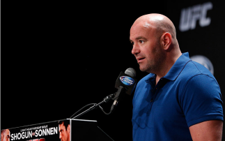 BOSTON, MA - AUGUST 15: UFC President Dana White interacts with media during a UFC press conference at the Wang Theatre on August 15, 2013 in Boston, Massachusetts. (Photo by Josh Hedges/Zuffa LLC/Zuffa LLC via Getty Images)