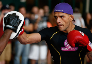 INDIANAPOLIS, IN - AUGUST 26: Rafael dos Anjos holds an open training session for fans and media at Banker's Life Fieldhouse on August 26, 2013 in Indianapolis, Indiana. (Photo by Josh Hedges/Zuffa LLC/Zuffa LLC via Getty Images)