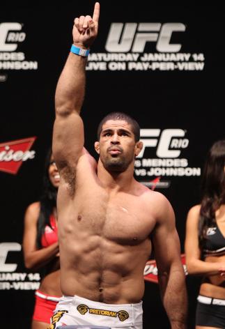 RIO DE JANEIRO, BRAZIL - JANUARY 13: Rousimar Palhares weighs in during the UFC 142 Weigh In at HSBC Arena on January 13, 2012 in Rio de Janeiro, Brazil. (Photo by Josh Hedges/Zuffa LLC/Zuffa LLC via Getty Images)