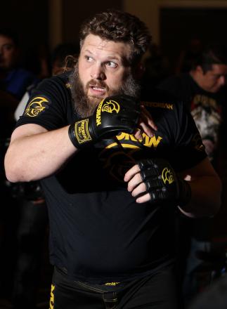 LAS VEGAS, NV - MAY 23: Roy Nelson works out for the media and fans during the UFC 146 Open Workouts at MGM Grand on May 23, 2012 in Las Vegas, Nevada. (Photo by Josh Hedges/Zuffa LLC/Zuffa LLC via Getty Images)
