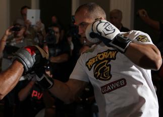 LAS VEGAS, NV - MAY 23: UFC Heavyweight Champion Junior dos Santos works out for the media and fans during the UFC 146 Open Workouts at MGM Grand on May 23, 2012 in Las Vegas, Nevada. (Photo by Josh Hedges/Zuffa LLC/Zuffa LLC via Getty Images)