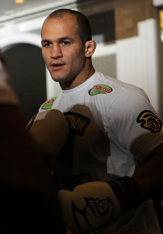 LAS VEGAS, NV - MAY 23: UFC Heavyweight Champion Junior dos Santos works out for the media and fans during the UFC 146 Open Workouts at MGM Grand on May 23, 2012 in Las Vegas, Nevada. (Photo by Josh Hedges/Zuffa LLC/Zuffa LLC via Getty Images)