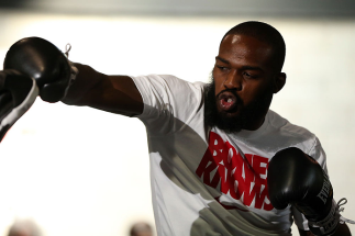 TORONTO, CANADA - SEPTEMBER 19: Jon "Bones" Jones works out for fans and media during the UFC 152 open workouts at Xtreme Couture Gym on September 19, 2012 in Toronto, Ontario, Canada. (Photo by Josh Hedges/Zuffa LLC/Zuffa LLC via Getty Images)