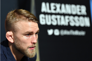 HOUSTON, TX - OCTOBER 01: Alexander Gustafsson of Sweden interacts with media during the UFC 192 Ultimate Media Day at the Toyota Center on October 1, 2015 in Houston, Texas. (Photo by Josh Hedges/Zuffa LLC/Zuffa LLC via Getty Images)