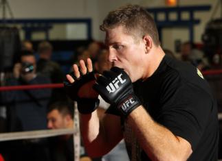 CHICAGO, IL - JANUARY 25: Mike Russow works out for the media during the UFC on FOX open workouts at the Chicago Boxing Club on January 25, 2012 in Chicago, Illinois. (Photo by Josh Hedges/Zuffa LLC/Zuffa LLC via Getty Images)