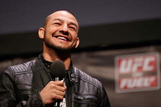 STOCKHOLM, SWEDEN - APRIL 05: Cub Swanson interacts with fans during a Q&A session before the UFC weigh-in at the Ericsson Globe Arena on April 5, 2013 in Stockholm, Sweden. (Photo by Josh Hedges/Zuffa LLC/Zuffa LLC via Getty Images)