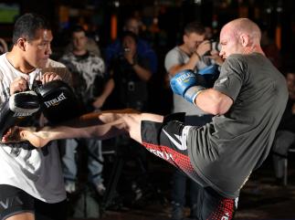 SYDNEY, AUSTRALIA - FEBRUARY 28: Martin Kampmann works out for the media during the UFC on FX open workouts at the Star Casino on February 28, 2012 in Sydney, Australia. (Photo by Josh Hedges/Zuffa LLC/Zuffa LLC via Getty Images) *** Local Caption *** M