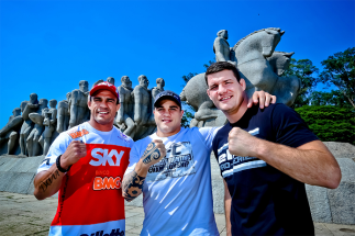 Três dos quatro lutadores que encabeçarão o UFC São Paulo; Vitor Belfort, Sarafian e Michael Bisping