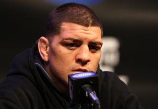 LAS VEGAS, NV - FEBRUARY 02: Nick Diaz attends the UFC 143 final pre-fight press conference at the Mandalay Bay Hotel & Casino on February 2, 2012 in Las Vegas, United States. (Photo by Josh Hedges/Zuffa LLC/Zuffa LLC via Getty Images) *** Local Caption