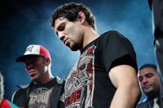 SAN JOSE, CA - MAY 19: Gilbert Melendez prepares to enter the cage before his fight with Josh Thomson during the Strikeforce event at HP Pavilion on May 19, 2012 in San Jose, California. (Photo by Esther Lin/Forza LLC/Zuffa LLC via Getty Images) *** Loc