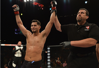 LAS VEGAS, NV - JULY 12: Jorge Masvidal reacts to his victory over Cezar Ferreira in their welterweight bout during the Ultimate Fighter Finale inside MGM Grand Garden Arena on July 12, 2015 in Las Vegas, Nevada. (Photo by Brandon Magnus/Zuffa LLC/Zuffa