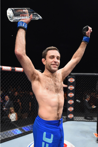 LAS VEGAS, NV - DECEMBER 11: Ryan Hall reacts to his victory over Artem Lobov in their lightweight finals bout during the TUF Finale event inside The Chelsea at The Cosmopolitan of Las Vegas on December 11, 2015 in Las Vegas, Nevada.  (Photo by Jeff Botta