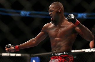 TORONTO, CANADA - SEPTEMBER 22: Jon ''Bones'' Jones reacts after defeating Vitor Belfort during their light heavyweight championship bout at UFC 152 inside Air Canada Centre on September 22, 2012 in Toronto, Ontario, Canada. (Photo by Josh Hedges/Zuffa LL