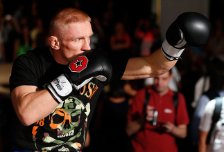 LAS VEGAS, NV - JULY 03: Dennis Siver holds an open training session for media and fans inside XS The Nightclub at Encore Las Vegas on July 3, 2013 in Las Vegas, Nevada. (Photo by Josh Hedges/Zuffa LLC/Zuffa LLC via Getty Images)