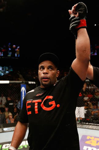 LAS VEGAS, NV - MAY 24: Daniel Cormier reacts to his victory over Dan Henderson in their light heavyweight bout during the UFC 173 event at the MGM Grand Garden Arena on May 24, 2014 in Las Vegas, Nevada. (Photo by Josh Hedges/Zuffa LLC/Zuffa LLC via Get