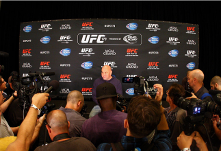 LAS VEGAS, NV - MAY 22:   UFC President Dana White speaks to the media during the UFC 173 Ultimate Media Day at the MGM Grand Garden Arena on May 22, 2014 in Las Vegas, Nevada. (Photo by Brandon Magnus/Zuffa LLC/Zuffa LLC via Getty Images)