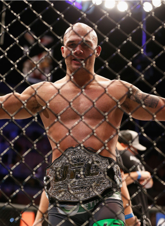 LAS VEGAS, NV - DECEMBER 06: Robbie Lawler reacts to his victory over Johny Hendricks in their UFC welterweight championship bout during the UFC 181 event inside the Mandalay Bay Events Center on December 6, 2014 in Las Vegas, Nevada. (Photo by Josh Hed