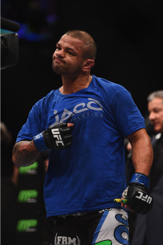 LAS VEGAS, NV - JANUARY 31: Thiago Alves reacts to his victory over Jordan Mein in their welterweight bout during the UFC 183 event at the MGM Grand Garden Arena on January 31, 2015 in Las Vegas, Nevada. (Photo by Jeff Bottari/Zuffa LLC/Zuffa LLC via Ge