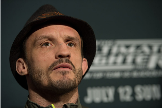 LAS VEGAS, NEVADA - JULY 9: Brad Pickett speaks to the media during the UFC 189 & TUF Finale Ultimate Media Day at MGM Grand Hotel & Casino on July 9, 2015 in Las Vegas Nevada. (Photo by Brandon Magnus/Zuffa LLC/Zuffa LLC via Getty Images)