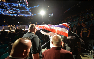LAS VEGAS, NV - DECEMBER 12: Yancy Medeiros walks to the Octagon to face John Makedssi of Canada during the UFC 194 event inside MGM Grand Garden Arena on December 12, 2015 in Las Vegas, Nevada. (Photo by Brandon Magnus/Zuffa LLC/Zuffa LLC via Getty Imag