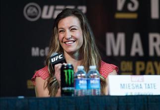 LAS VEGAS, NV - MARCH 3: Miesha Tate speaks to the media during the UFC 196 Press Conference at David Copperfield Theater in the MGM Grand Hotel/Casino on March 3, 2016 in Las Vegas, Nevada. (Photo by Brandon Magnus/Zuffa LLC/Zuffa LLC via Getty Images)