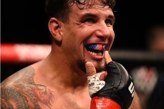 SAN DIEGO, CA - JULY 15: Frank Mir celebrates his knockout victory over Todd Duffee in their heavyweight bout during the UFC event at the Valley View Casino Center on July 15, 2015 in San Diego, California. (Photo by Jeff Bottari/Zuffa LLC/Zuffa LLC via