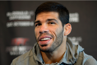 HALIFAX, NS - OCTOBER 2: Raphael Assuncao of Brazil speaks to the media during the UFC Fight Night Ultimate Media Day on October 2, 2014 in Halifax, Nova Scotia, Canada. (Photo by Jeff Bottari/Zuffa LLC/Zuffa LLC via Getty Images)